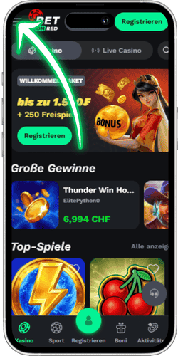 Hauptmenü öffnen BetOnRed 
